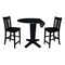 International Concepts 42 in. Solid Wood Dual Drop Leaf Dining Table with 2 Counter Height Stools in Black K46-42DPT-23B-S102-2 - alternate 6